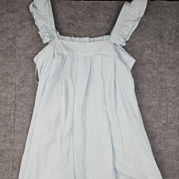Mable Dress Womens Large Babydoll Cottage Blue Ruffle Tiered Maxi Relaxed Flowy - Picture 2 of 9